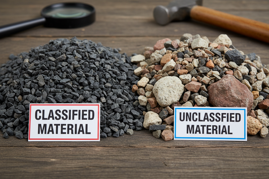 Comparison showing the difference between classified and unclassified material