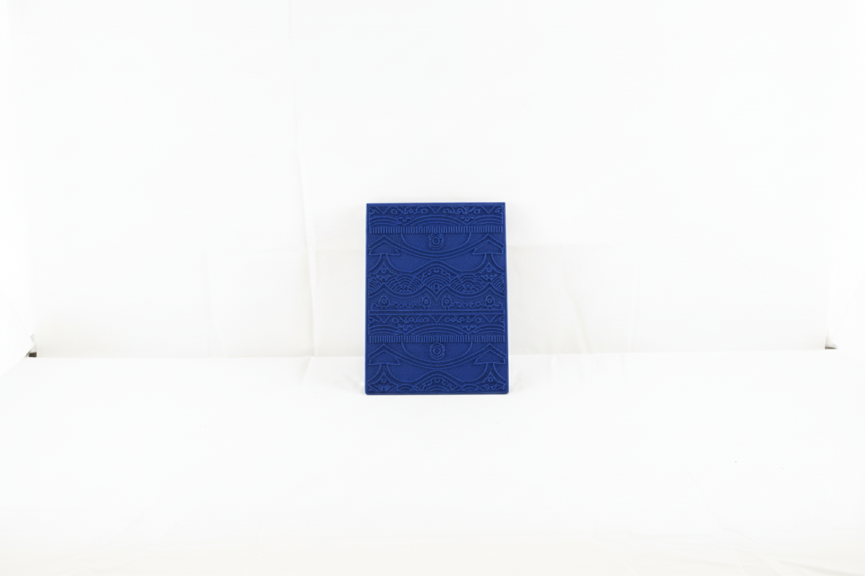 Deep Blue Golden Shores Mat with clean background