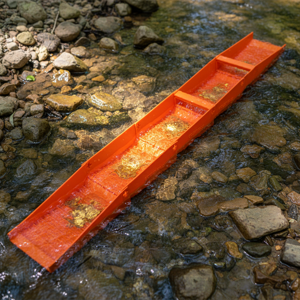 Golden Falls overhead view with gold in drops