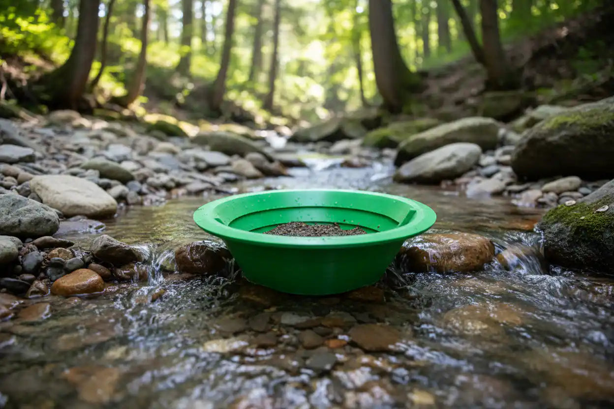 Green Utili-Pan with river background