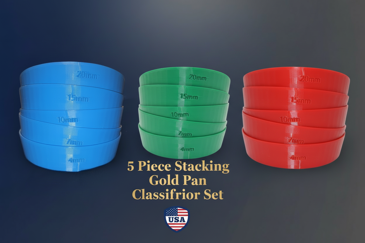 5 Piece Stacking Gold Pan Classifier Set - Made in USA – hobbymineroutlet