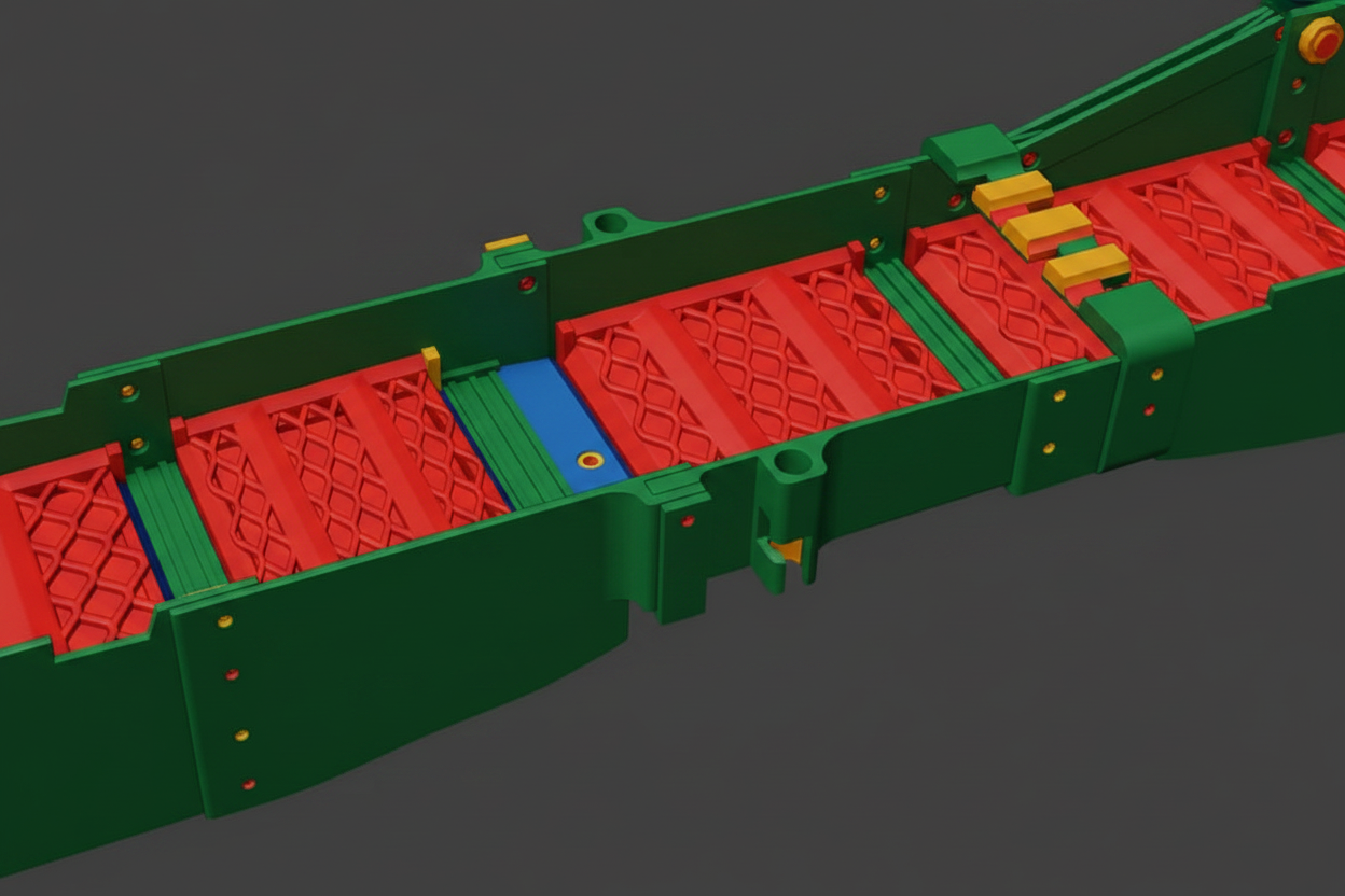 Image 4 - Green Body, Red Grizzy Bars, Blue Mat