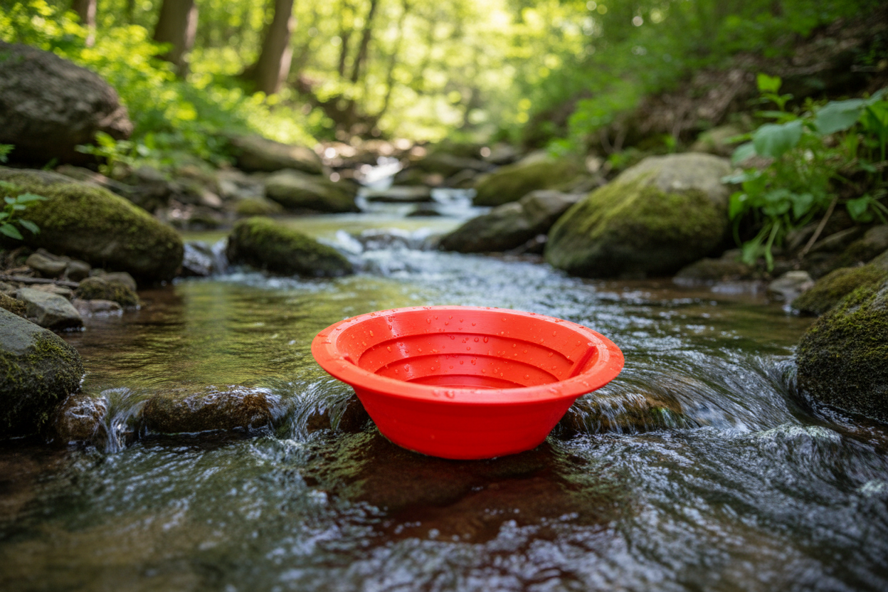 Red Utili-Pan with river background
